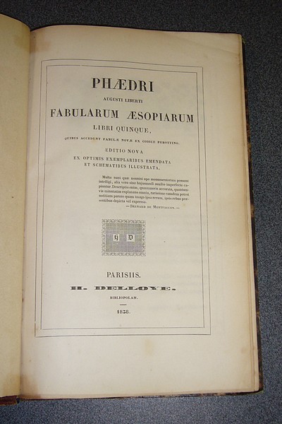 Fables de Phèdre - Fabularum Aesopiarum libri quinque
