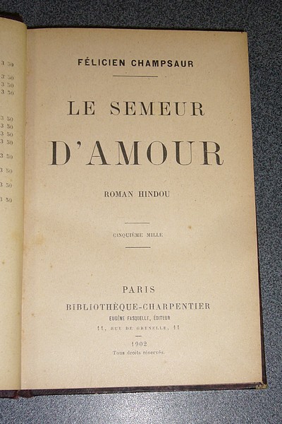 Le Semeur d'Amour, roman hindou