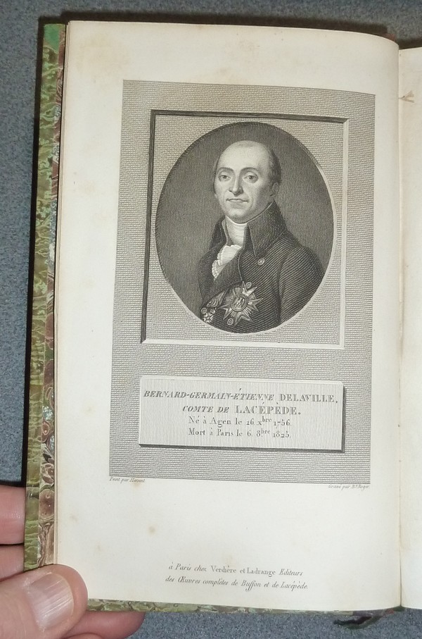 Oeuvres du Comte de Lacépède (11 Volumes, complet et 189 planches aquarellées gommées)