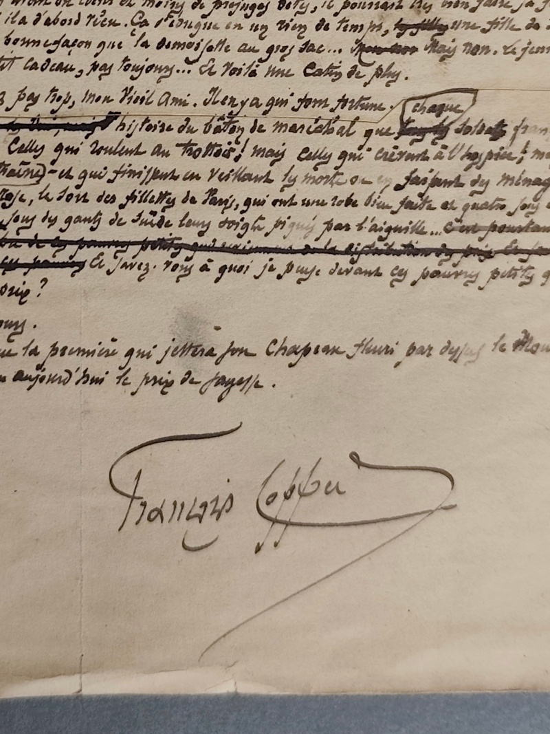 Manuscrit autographe signé de 2 pages pour un conte « Les propos du Père Coin-de-rue »