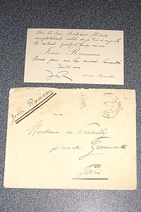Deux poésies inédites autographes signées  et Carte de visite signée jointe
