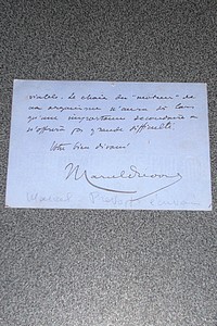 Carton de correspondance (lettre) de 11 lignes, signé.