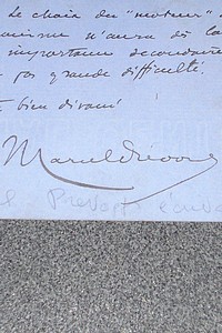 Carton de correspondance (lettre) de 11 lignes, signé.