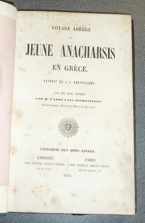 Voyage abrégé du jeune Anacharsis en Grèce