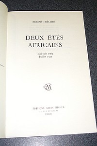 Deux étés africains. Mai-juin 1967 & juillet 1971