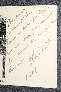 Carte postale de Paul Déroulède et Marcel Habert à Saint Sébastien. Avec texte manuscrit et datée de 1901