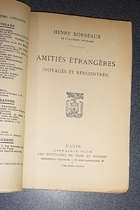 Amitiés étrangères (Voyages et Rencontres)