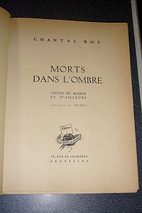 Morts dans l'ombre. Contes du Maquis et d'ailleurs