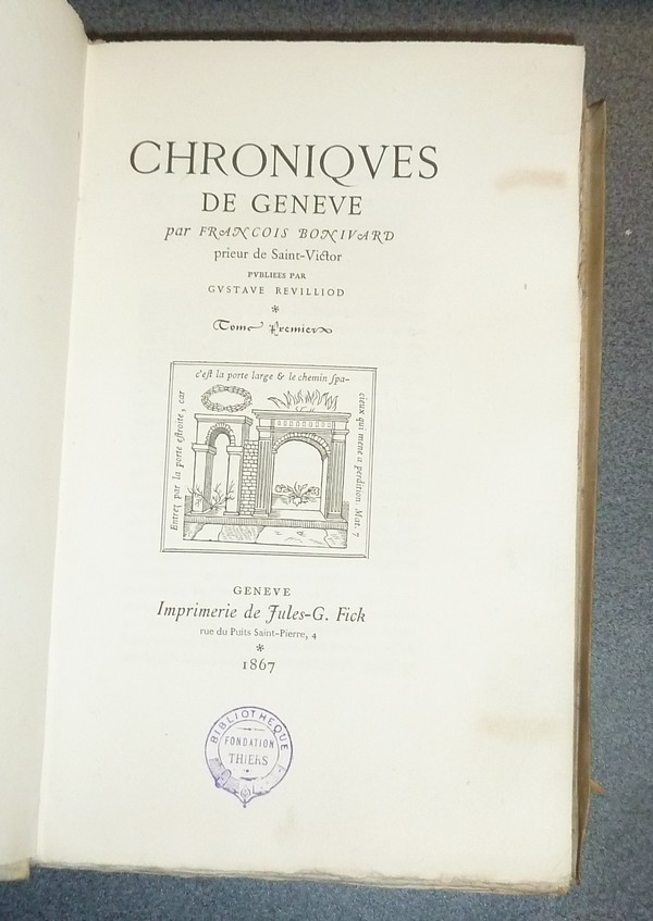 Chroniques de Genève (2 volumes)