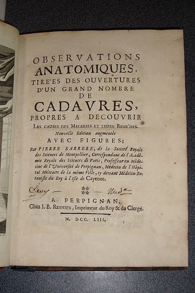 Livre ancien - Observations anatomiques tirées... - Barrere Pierre