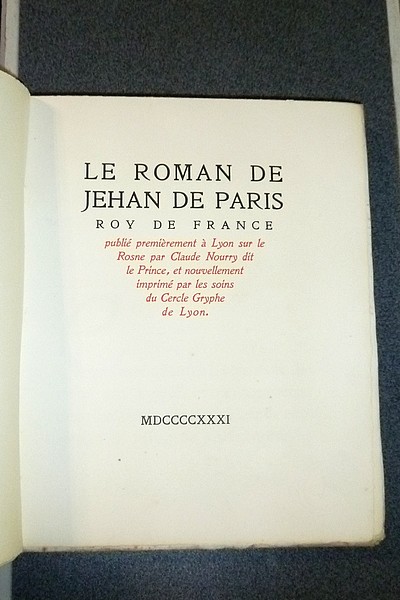 Le Roman de Jehan de Paris, Roy de France