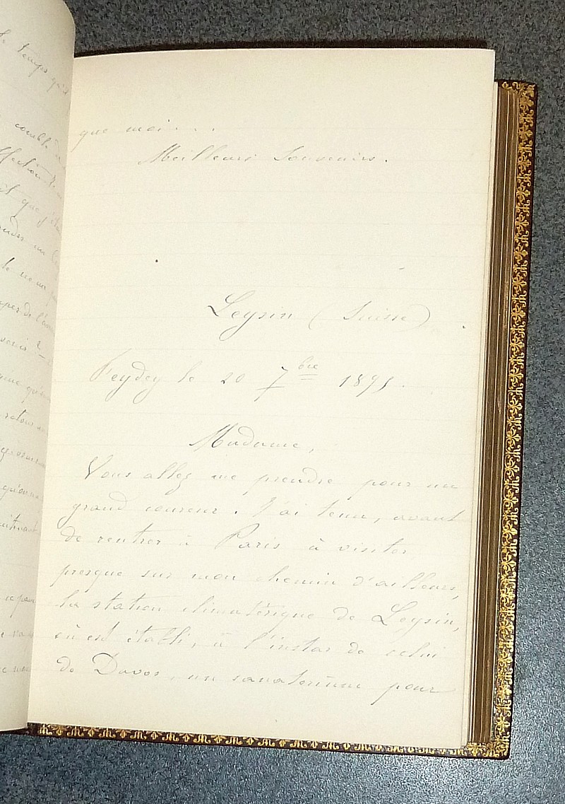 Copie de lettres de correspondance du 10 avril 1894 au 10 octobre 1898