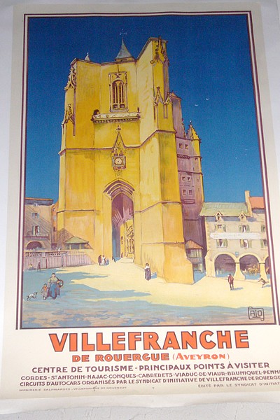 Villefranche de Rouergue (Aveyron). Centre de Tourisme - Principaux points à visiter. Cordes - St Antonin - Najac - Conques - Viaduc-de-Viaur - Bruniquel - Penne. Circuits d'autocars organisés par le Syndicat d'Initiative de Villefranche de Rouergue