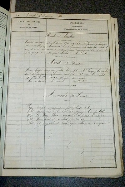 (Manuscrit) Journal de bord du Commandant en second du Cuirassé « Le Trident » commandé par le Capitaine de vaisseau Behic, du Jeudi 30 août 1883 au samedi 14 juin 1884