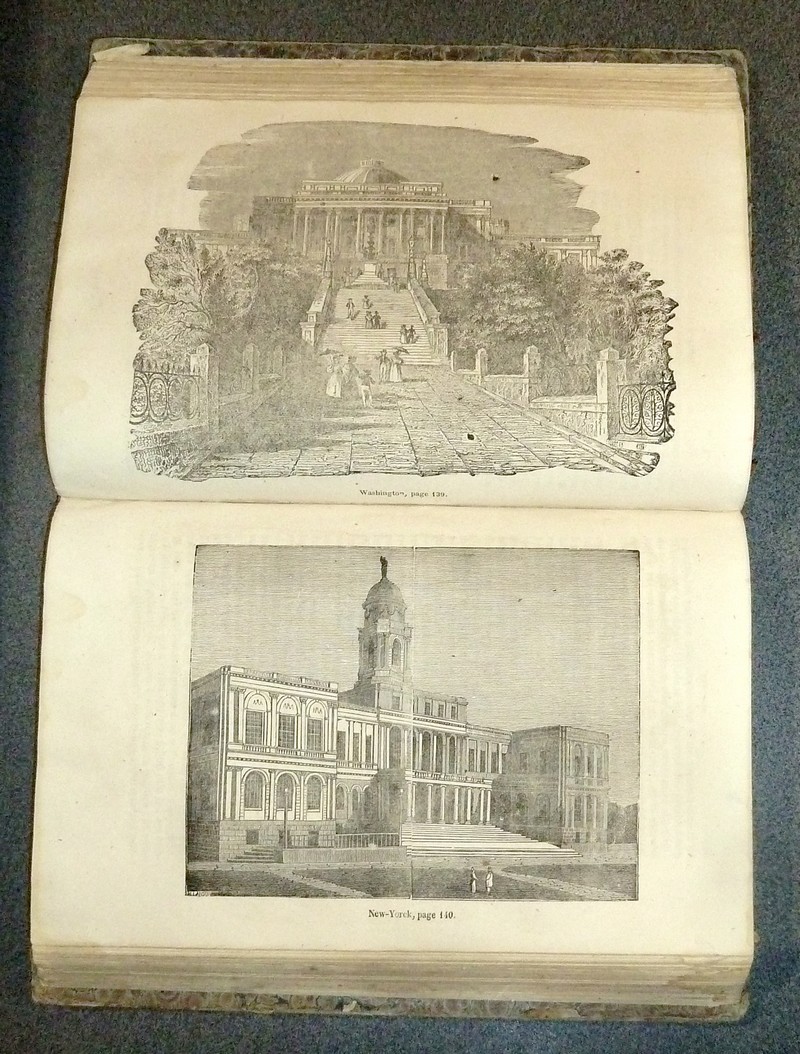 Histoire pittoresque des Villes les plus remarquables (2 volumes en 1) de l'Italie, la Suisse, l'Allemagne, la Russie, la Turquie, la Grèce, l'Asie, l'Afrique et l'Amérique + la France, la Belgique, la Hollande, l'Angleterre et l'Espagne