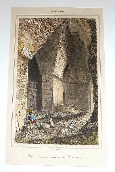 Lot de 5 gravures en couleurs sur le Guatémala et le Méxique vers 1850