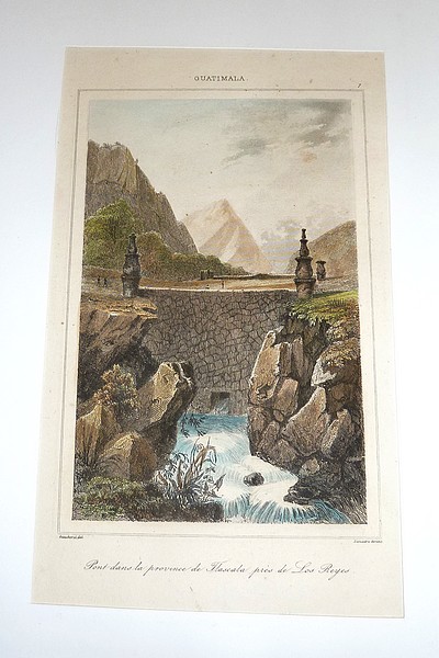 Lot de 5 gravures en couleurs sur le Guatémala et le Méxique vers 1850