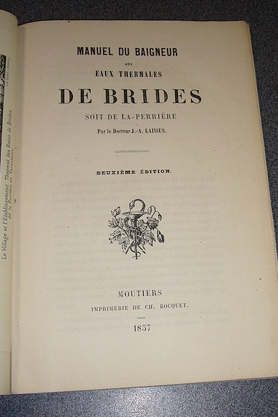 Manuel du Baigneur aux eaux thermales de Brides soit de La-Perrière
