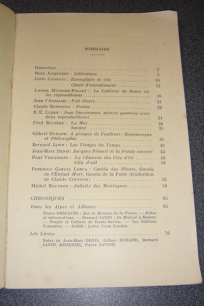 Les cahiers des Alpes - n° 1 - 1re année, octobre 1951