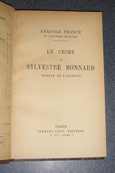 Le crime de Sylvestre Bonnard