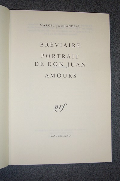 Bréviaire - Portrait de Don Juan - Amours
