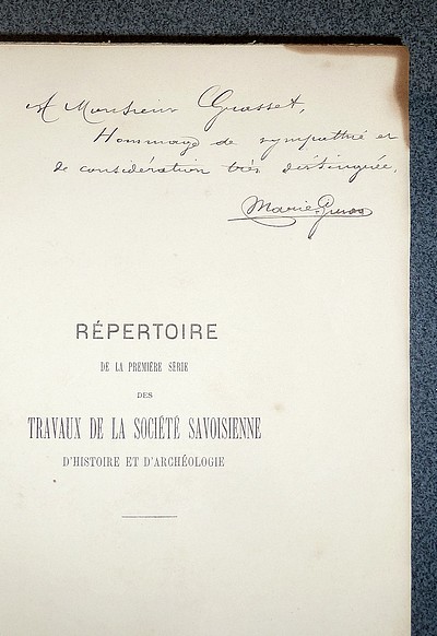 Tome XXV, 1890, Mémoires et Documents de la Société Savoisienne d'Histoire et d'Archéologie - Répertoire de la Première série du Tome I au Tome XXIV (1855-1886)