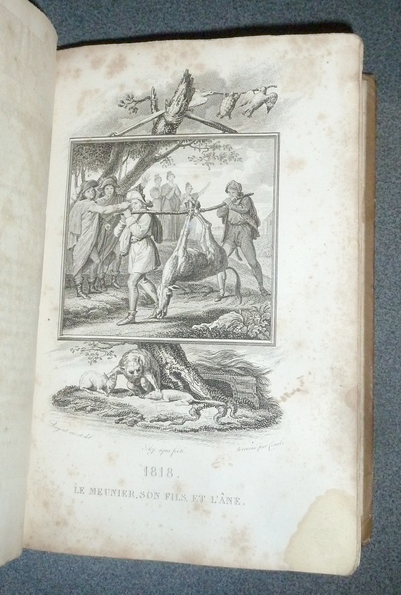 Fables de La Fontaine avec un nouveau commentaire littéraire et grammatical, dédié au Roi par Ch. Nodier (2 volumes)