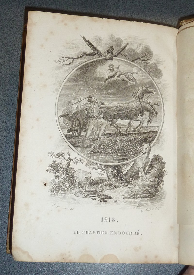 Fables de La Fontaine avec un nouveau commentaire littéraire et grammatical, dédié au Roi par Ch. Nodier (2 volumes)