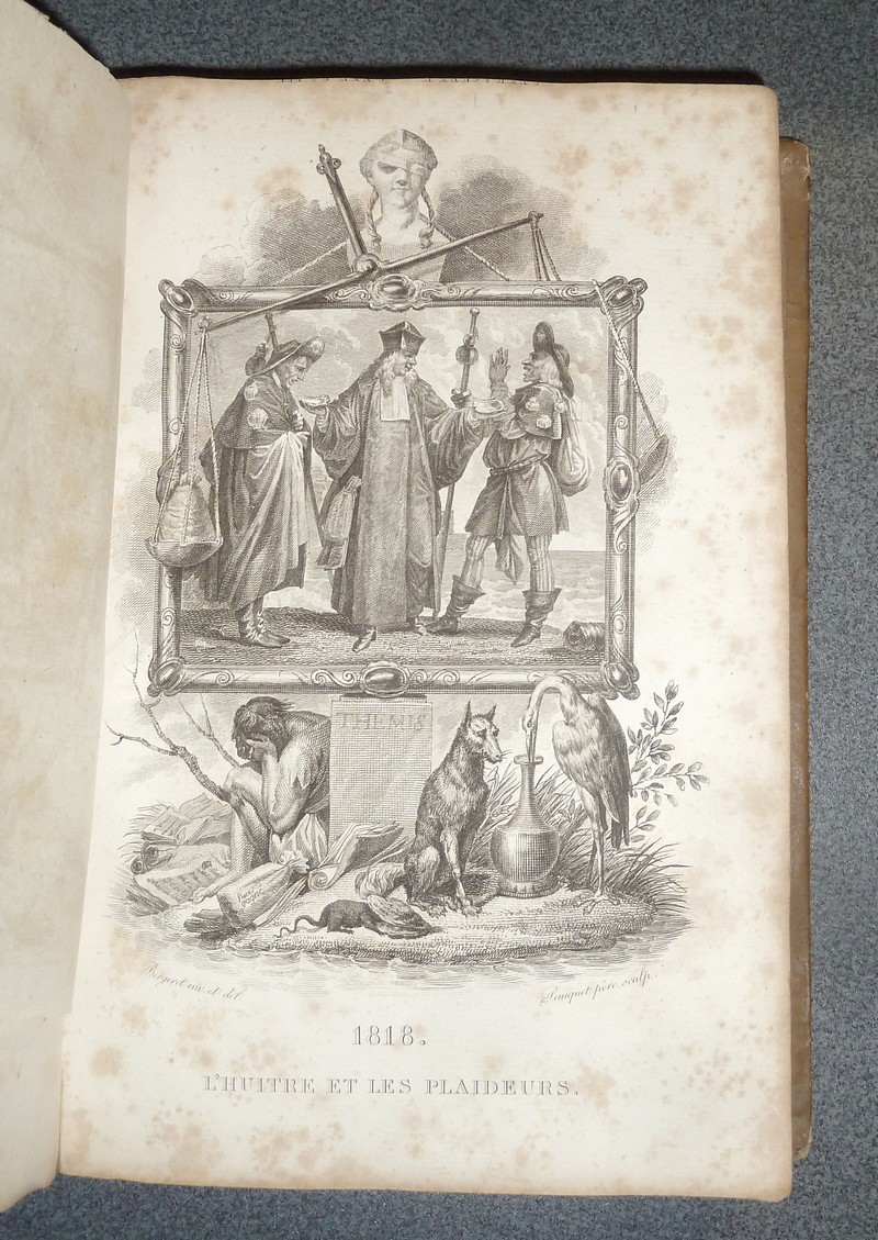 Fables de La Fontaine avec un nouveau commentaire littéraire et grammatical, dédié au Roi par Ch. Nodier (2 volumes)