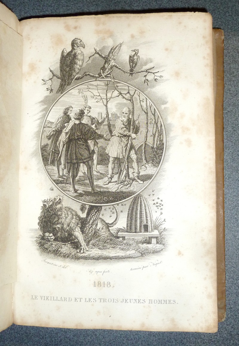 Fables de La Fontaine avec un nouveau commentaire littéraire et grammatical, dédié au Roi par Ch. Nodier (2 volumes)