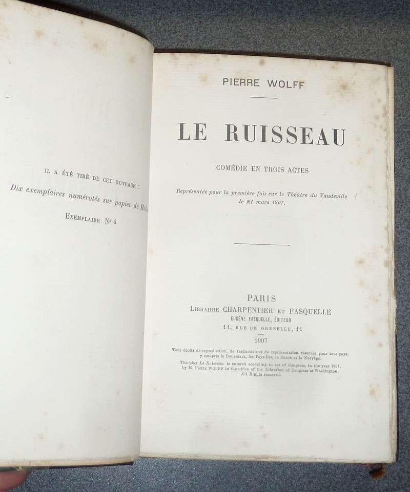 Le ruisseau (avec une partie du manuscrit original « Acte II »)