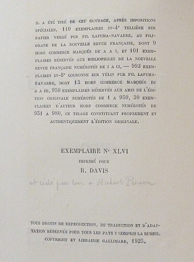 Le tarramagnou (édition originale in 4, avec lettre autographe et dédicace)