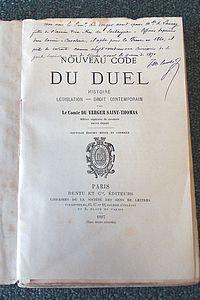 Nouveau Code du Duel, Histoire, législation, Droit contemporain