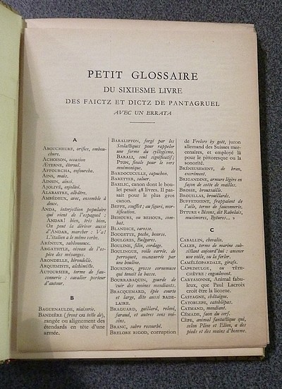 Le sixiesme livre des haultz faitz et dictz de Pantagruel, récemment tecouvré, et pour la première fois mis a jour...