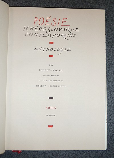 Poésie Tchécoslovaque contemporaine - Anthologie