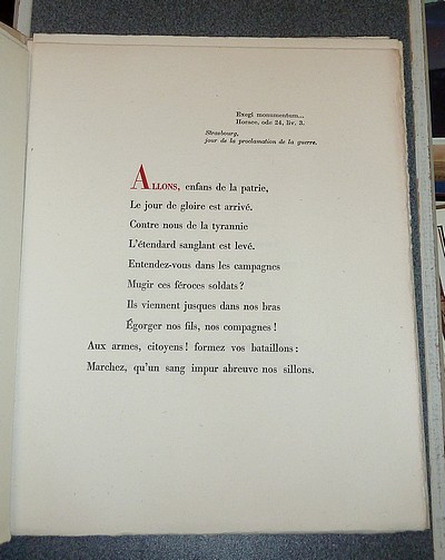 Au nom du Peuple français. Le chant des combats, vulgairement l'Hymne des Marseillois. Aux mânes de Sylvain Bailly, premier maire de Paris