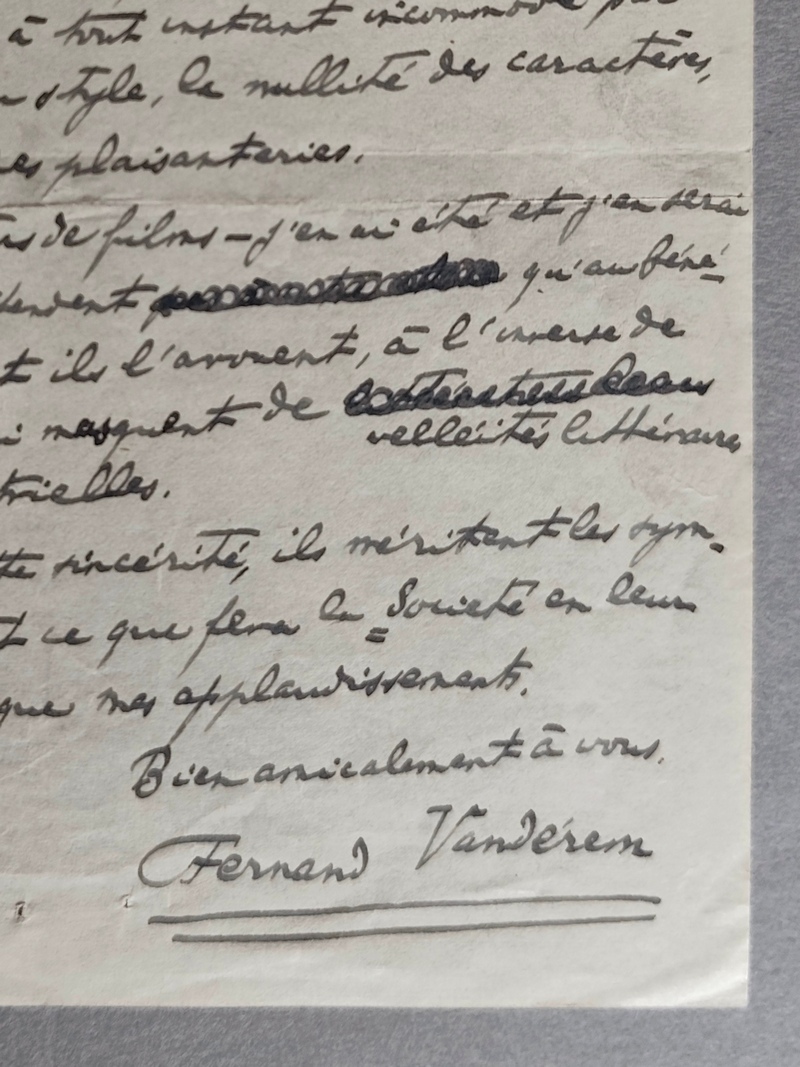 Lettre autographe signée d'une page