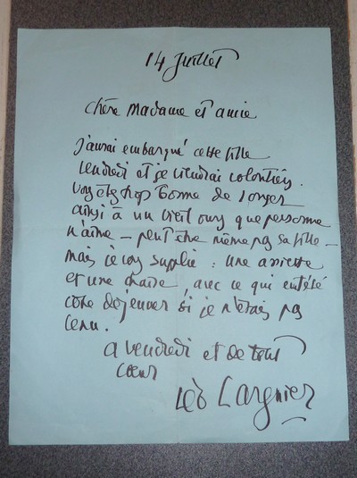 Lettre autographe signée