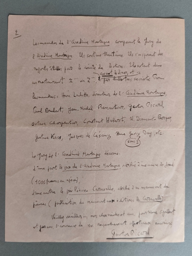 Lettre de deux pages datée du 26-10-37 et signée