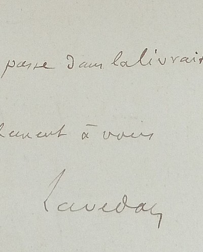 Lettre autographe signée, datée du 20 janvier 1886, à l'entête du journal « Le Correspondant »
