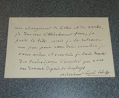 Carte de visite (lettre) à son entête au 67 rue Caumartin, signée