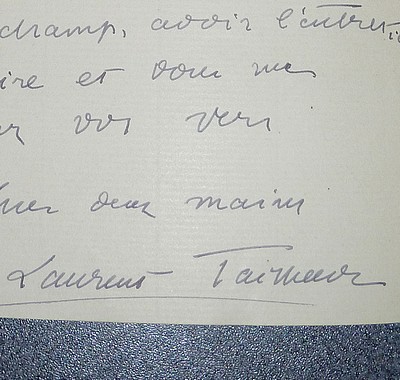 Lettre autographe signée, datée du 21 mars 1908