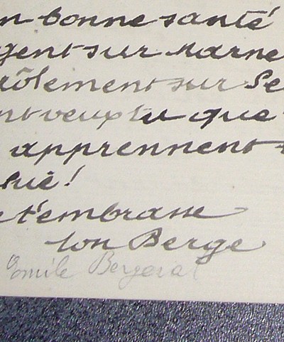 Lettre autographe de 2 pages, signée. Avec un portrait signé.