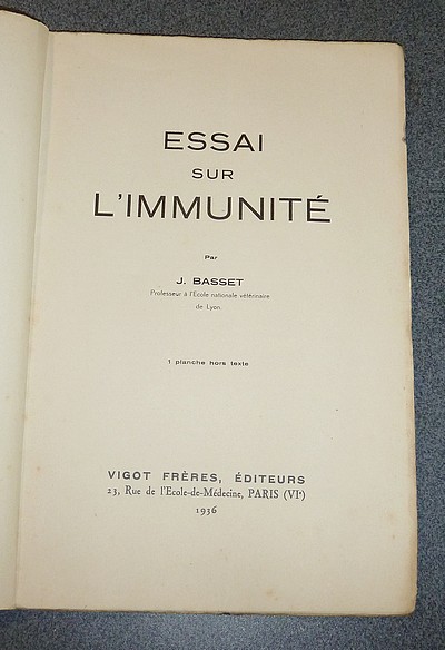 Essai sur l'immunité