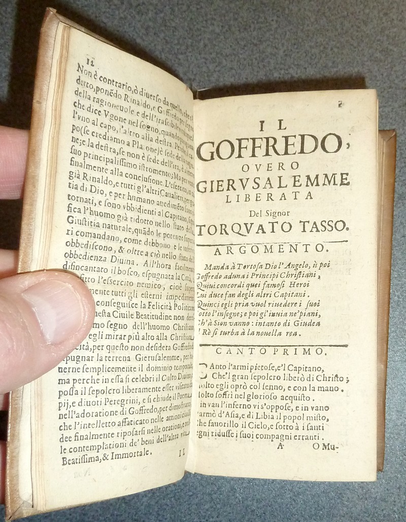 Il Goffredo, overo Gierusalemme liberata. Poema Heroico (1673). Relié avec « Cinque canti » di Camillo Camilli (1673)