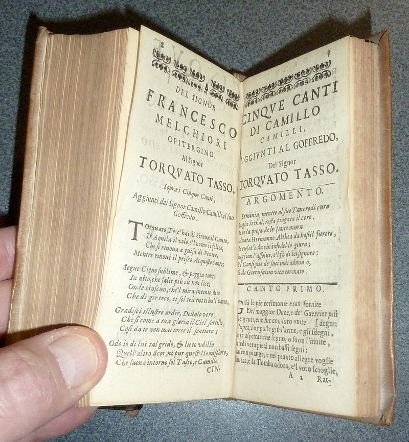 Il Goffredo, overo Gierusalemme liberata. Poema Heroico (1673). Relié avec « Cinque canti » di Camillo Camilli (1673)