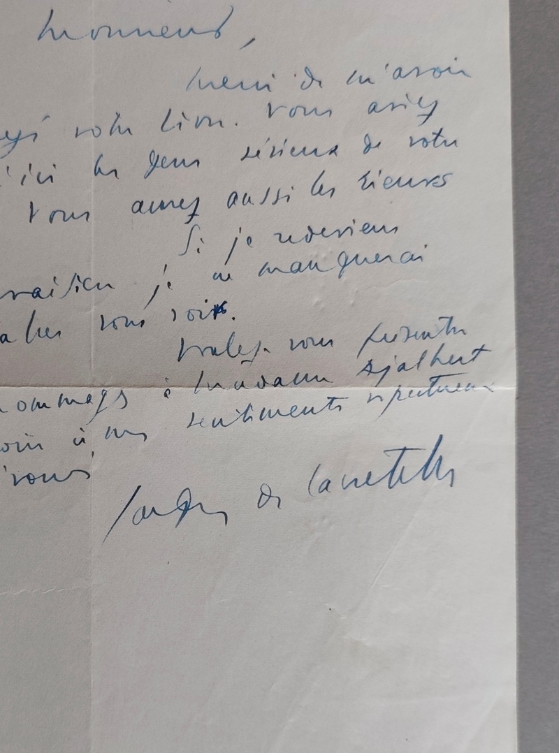 Lettre autographe signée