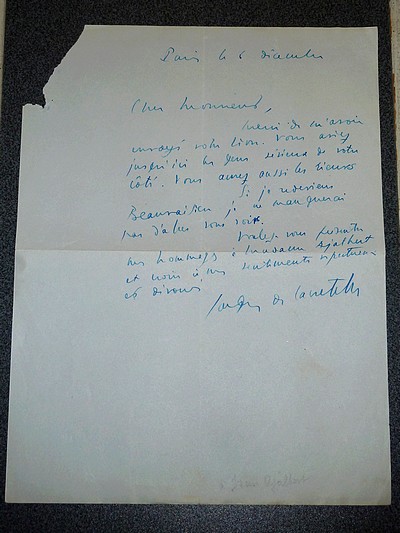 Lettre autographe signée