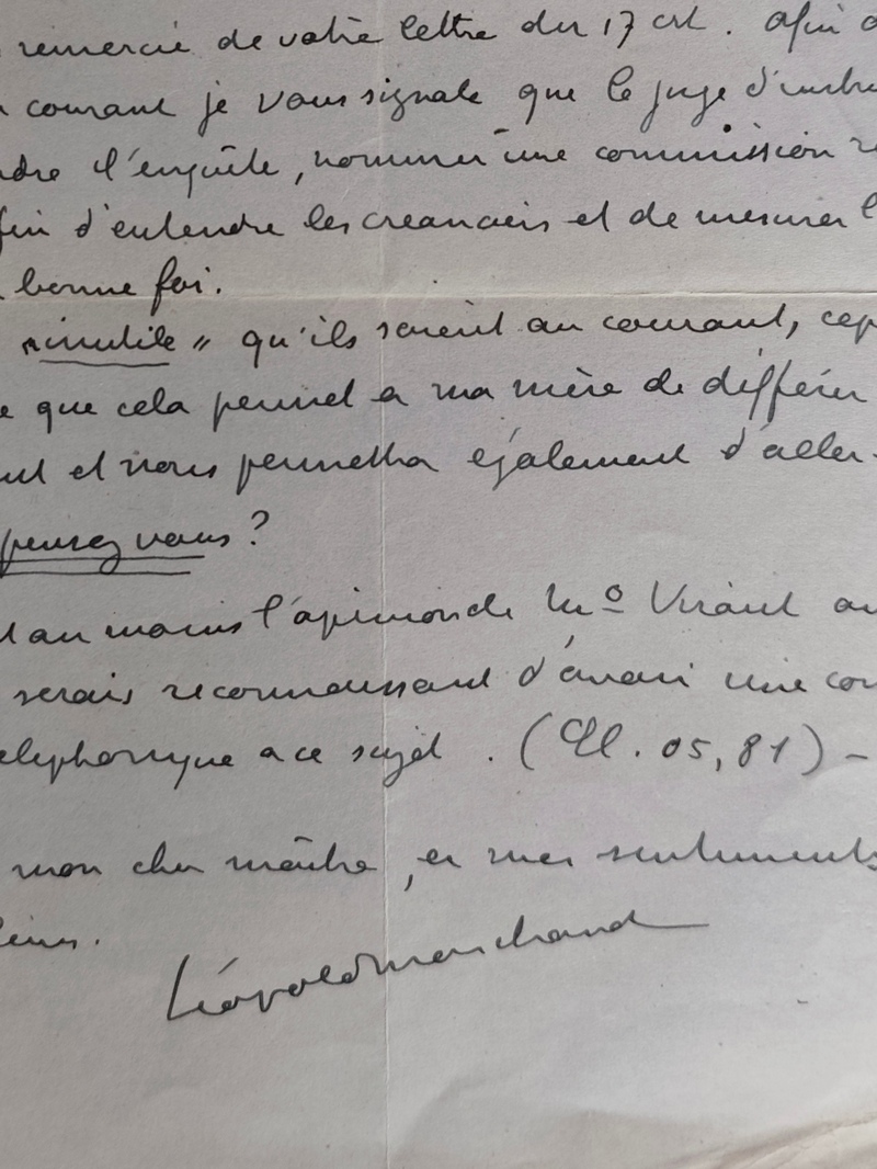 Lettre autographe signée et datée du 18 mai 1922