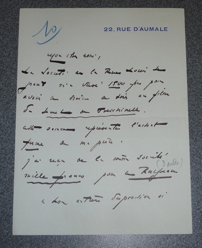 Lettre autographe signée, datée du 4 février 1914